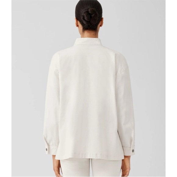 Eileen Fisher Cotton Hemp Stretch Stand Collar Jacket - Picture 4 of 4